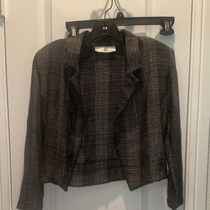Chic Black Plaid Women's Blazer